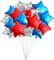 Blue, Red & White Star Mylar Balloons – 18” Patriotic 4th of July Balloons, 25 PCS – USA Independence Day Decorations for Birthday, Wedding, Baby Shower & Party